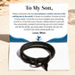black To My Son Whale Tail Nautical Bracelet on a personalized message card